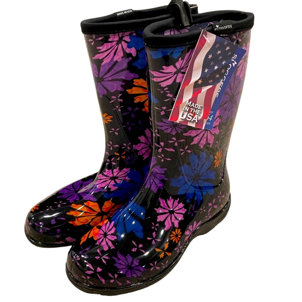 SLOGGER WOMEN'S RAIN & GARDEN BOOTS - FLOWER POWER, SIZE 6
